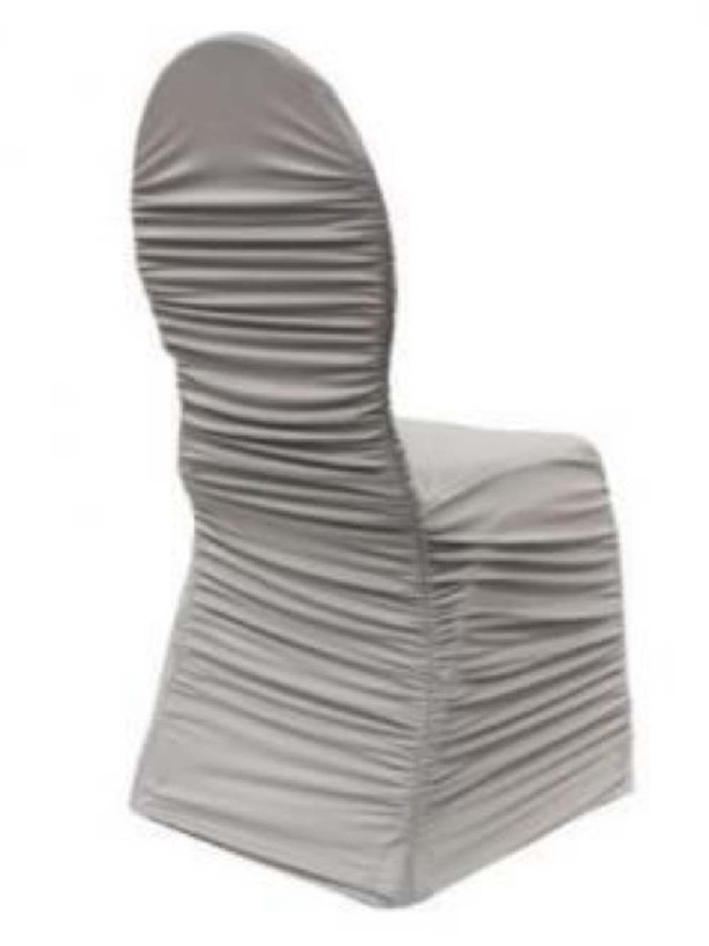 Stretch Ruched Chair Slipcover in Light Gray -